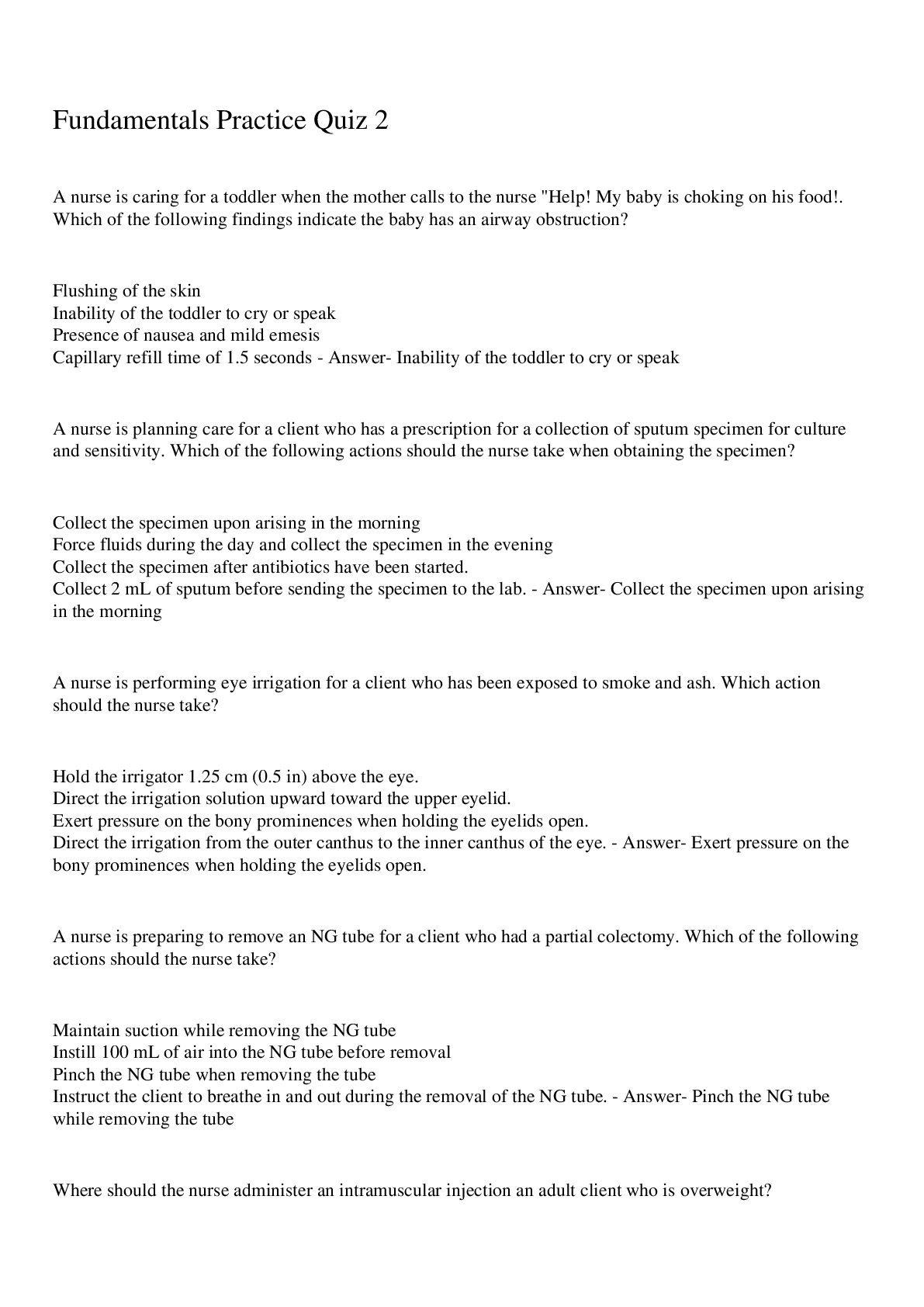 Preview image for Fundamentals Practice Quiz 2 Questions And Answers 2022/2023